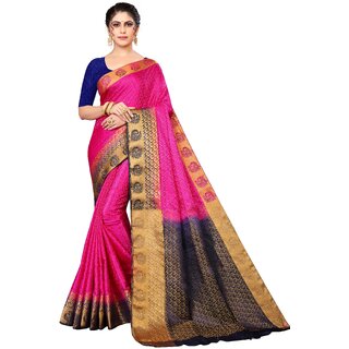 Pink Colour  Blaton Silk  With Blouse Piece - Sarees | Buy online on ZillyBuy