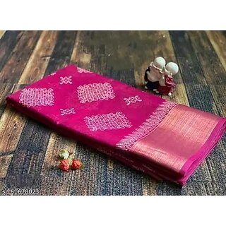 Pink Colour Cotton Printed saree With Blouse Piece - Sarees | Buy online on ZillyBuy