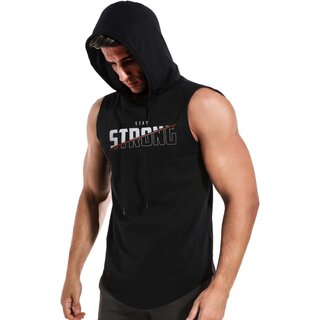 HIT SQUARE Polyster Gym/Sports Hood Cotton Blend Tshirt For Men (New Staty Strong)