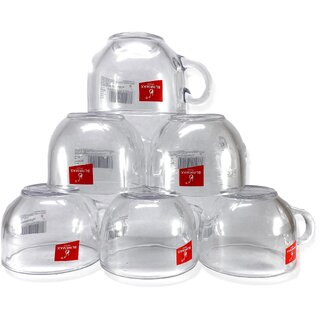 BLINKMAX Transparent Tea Cup Set Coffee Cup Set Made of Crystal Clear Glass 150 ml