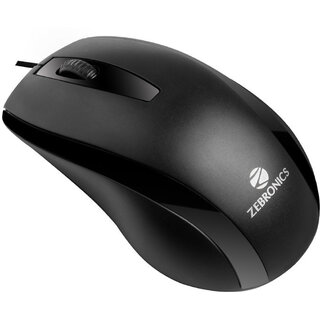 ZEBRONICS ALEX Wired Ambidextrous Optical Mouse (USB 2.0, Black)