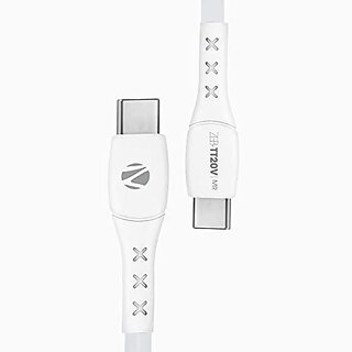 Zebronics ZEB-TT20V Type C to Type C Cable with 20W PD Protocol Support Fast Charging Smartphone use Durable 1 Meter and Data Transfer Feature(White)_457clone.