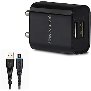 ZEBRONICS Zeb-MA5222 USB Charger Adapter with 1 Metre Micro USB Cable 2 USB Ports for Mobile Phone/Tablets (Black)_463clone.