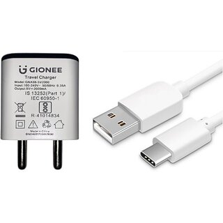 GIONEE GNA98-5V2000+GC1C 10 W 2 A Mobile Charger with Detachable Cable(White, White, Cable Included)_406clone.