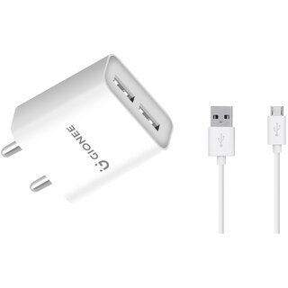 GIONEE 2.4 A Dual-Port Mobile Charger with Micro USB Cable - 6 Month Warranty_410clone.