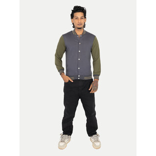 Men Olive Ribbed Golf Jacket - Jackets & Coats | Buy online on ZillyBuy