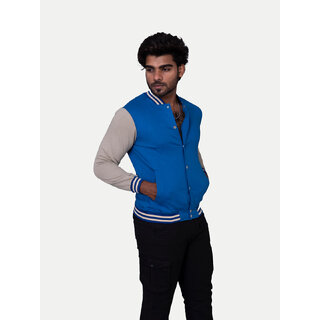 Men Mid Blue Ribbed Golf Jacket - Jackets & Coats | Buy online on ZillyBuy