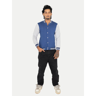 Men Blue Ribbed Golf Jacket - Jackets & Coats | Buy online on ZillyBuy