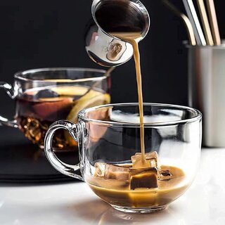 BLINKMAX Transparent Tea Cup Coffee Cup Set of 6 Made of Crystal Clear Glass 150 ml