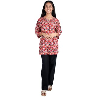 Kid Kupboard Cotton Girls Kurti, Multicolor, Full-Sleeves, 14-15 Years KIDS6550 - Kurtas & Kurta Sets | Buy online on ZillyBuy