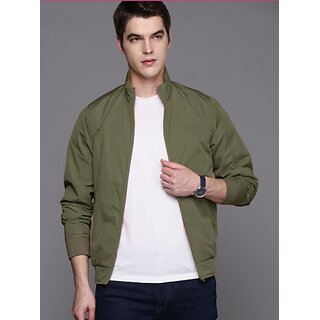 Fashlook Bomber Solid Full Sleeve Light Green Jacket for Mens - Jackets & Coats | Buy online on ZillyBuy