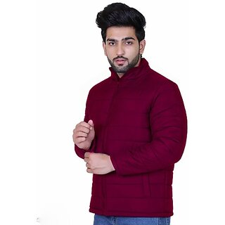 Fashlook Fluffy Solid Full Sleeve Maroon Jacket for Mens - Jackets & Coats | Buy online on ZillyBuy