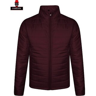 Fashlook Quilted Solid Full Sleeve Maroon Jacket for Mens - Jackets & Coats | Buy online on ZillyBuy