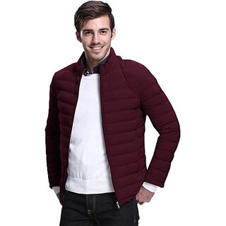 Fashlook Bomber Solid Full Sleeve Maroon Jacket for Mens - Jackets & Coats | Buy online on ZillyBuy