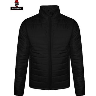 Fashlook Quilted Solid Full Sleeve Black Jacket for Mens - Jackets & Coats | Buy online on ZillyBuy