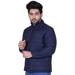 Fashlook Quilted Solid Full Sleeve Blue Jacket for Mens - Jackets & Coats | Buy online on ZillyBuy