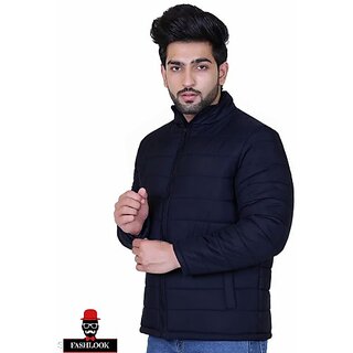 Fashlook Bomber Solid Full Sleeve Dark Blue Jacket for Mens - Jackets & Coats | Buy online on ZillyBuy