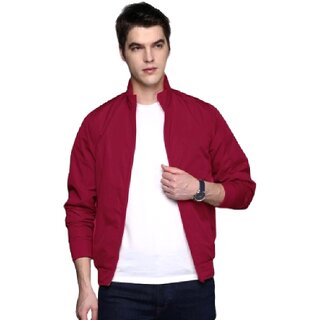 Fashlook Bomber Solid Full Sleeve Maroon Jacket for Men | Stylish and Comfortable Winter Outerwear - Jackets & Coats | Buy online on ZillyBuy
