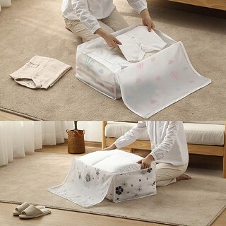 Minha Under bed blanket storage bag with zip lock,waterproof folding printed washable transparent blanket organizer bags - Home Improvement | Buy online on ZillyBuy