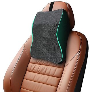 Black Headrest Pad with Memory Foam Pad for Head, Neck, and Rest Support set of 1