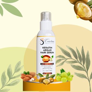 cocobee keratin hair serum pack of 1 frizz control hair strengthening smooth shine for healthy hair