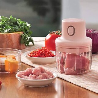 Mini Portable Electric Chopper is a USB-rechargeable, compact, BPA-free cutter for fruits and veggies.