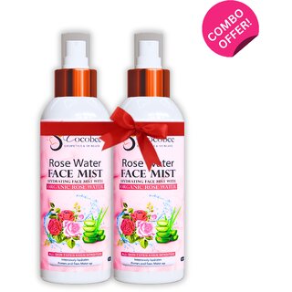 cocobee rose water face mist pack 2 400ml hydrating face mist with organic rose water refreshing