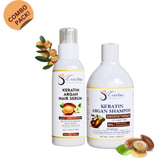 cocobee keratin argan hair serum 100ml shampoo 200ml set hair repair growth treatment for all hair types