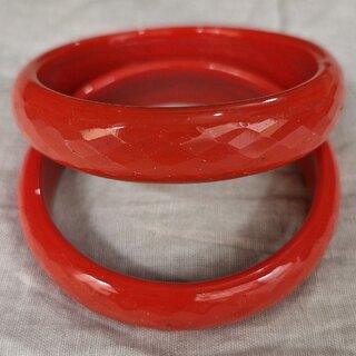 Omsar Jewelry Carrot Red Color Glass Kada (Pack of 2) - Bangles & Bracelets | Buy online on ZillyBuy
