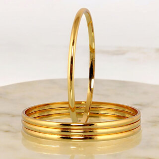 18k One Gram Gold Plated Traditional Designer Pack of 4 Bangle Set For Women - Bangles & Bracelets | Buy online on ZillyBuy