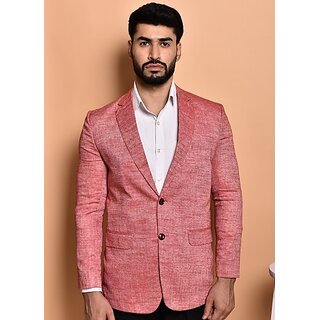 PrintCultr Solid Mandarin Festive & Wedding Men Blazer (Pink) - Blazers & Waistcoats | Buy online on ZillyBuy