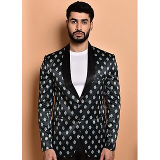PrintCultr PrintCultr Men Printed Single Breasted Casual Blazer (Green) - Blazers & Waistcoats | Buy online on ZillyBuy