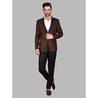 PrintCultr Men Solid Single Breasted Casual Blazer (Brown) - Blazers & Waistcoats | Buy online on ZillyBuy