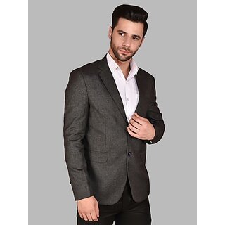 PrintCultr Men Self Design Single Breasted Casual Blazer (Black) - Blazers & Waistcoats | Buy online on ZillyBuy