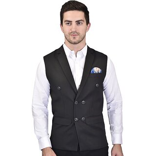 PrintCulture Men Solid Black Cotton Blend Nehru Jacket - Jackets & Coats | Buy online on ZillyBuy