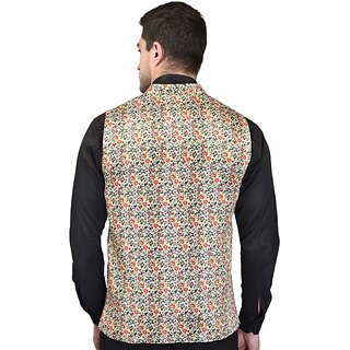 PrintCulture Men Printed Multicolor Cotton Blend Nehru Jacket - Jackets & Coats | Buy online on ZillyBuy