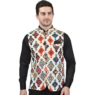 PrintCulture Men Solid Multicolor Cotton Blend Nehru Jacket - Jackets & Coats | Buy online on ZillyBuy