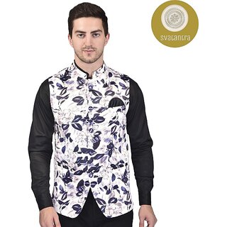 PrintCulture Men Printed Multicolor Cotton Blend Nehru Jacket - Jackets & Coats | Buy online on ZillyBuy