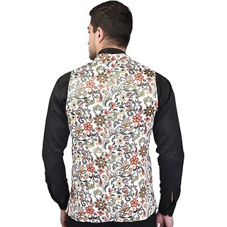 PrintCulture Men Printed Multicolor Cotton Blend Nehru Jacket - Jackets & Coats | Buy online on ZillyBuy