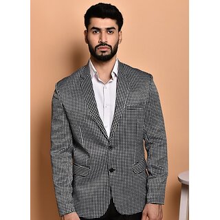 PrintCultr Men Printed Single Breasted Casual Blazer (Black) - Blazers & Waistcoats | Buy online on ZillyBuy