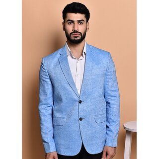PrintCultr Men Solid Single Breasted Casual Blazer (Blue) - Blazers & Waistcoats | Buy online on ZillyBuy