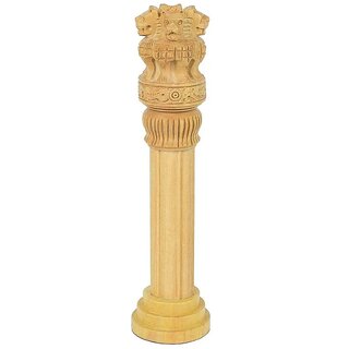 Sambhaav Elegant Wooden Ashoka Pillar for Home Decor  A Symbol of Strength, Tradition, and Artistic Mastery (8 Inch)