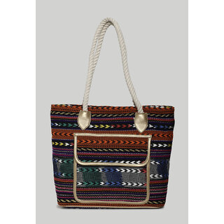 vara daily drift tote bag with long tassel multicolour 