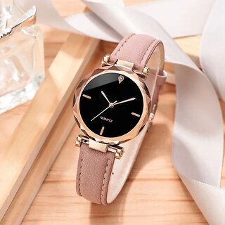 new stylish casual branded designer 4 point dial leather belt watch for women analog watch for women