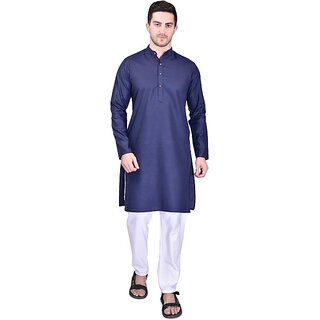 PrintCultr Men Kurta and Pyjama Set (Dark Blue, White) - Ethnic Wear | Buy online on ZillyBuy