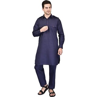 PrintCultr Men Kurta and Pyjama Set (Dark Blue) - Ethnic Wear | Buy online on ZillyBuy