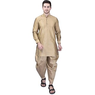 PrintCultr Men Dhoti & Kurta Set (Brown) - Ethnic Wear | Buy online on ZillyBuy