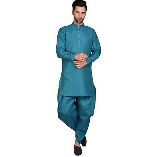 PrintCultr Men Dhoti & Kurta Set (Blue) - Ethnic Wear | Buy online on ZillyBuy