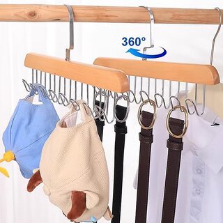 1 pcs Wooden Hangers for Wooden Belt Hanger for Tie 8 Hooks Adjustable Closet Hangers Lingerie Belt Scarf Tie Storage - Home Improvement | Buy online on ZillyBuy