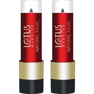 Lotus Make-Up Natural Kajal (Pack Of 2) (Black, 4 G) - Makeup - Eyes | Buy online on ZillyBuy